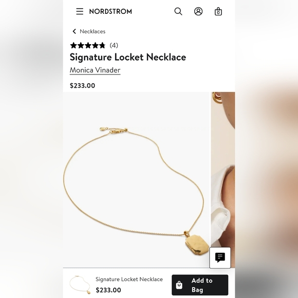 18k Gold Vermeil Monica Vinader Signature Locket Necklace, NWT - Picture 5 of 5